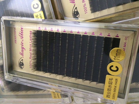 Individual Natural Mink Eyelash Extension , 100% real mink fur C Curl