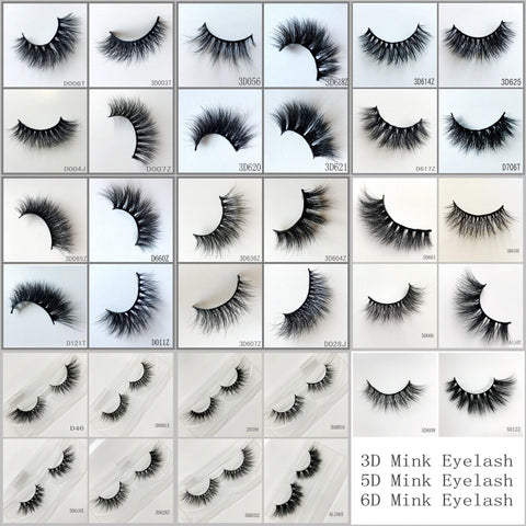 3D MINK EYELASHES 1000pair/lot Free Shipping Mixed Different Styles